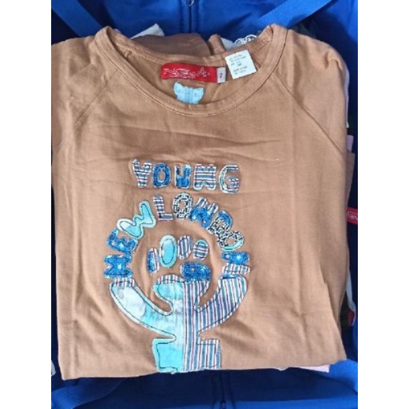 TEE-SCHIRT MARRON MANCHE LONGUE NEW LONDON TAILLE 2