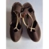 ESPADRILLES COMPENSÉES DUNEA TISSUS/CUIR MARRON TAILLE 37