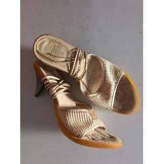 SANDALES DORÉ CUIR VIC MATIÉ