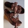 SANDALES COMPENSÉES ASH MARRON CUIR TAILLE 37