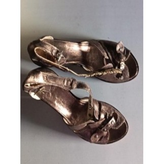 SANDALES OXS GRIS ARGENTÉ TAILLE 37