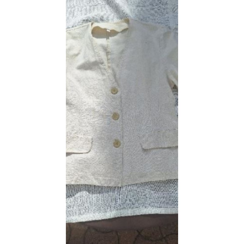 Veste manche courte beige, taille 38
