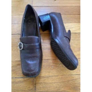 Mocassins femme cuir marron...