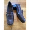 Mocassins femme cuir marron foncé talon carré  pointure 37 