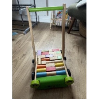 Chariot cube bois grenouille
