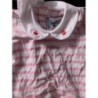 T shirt jacadi bébé fille 12 mois jamais porté neuf rayures roses blanches