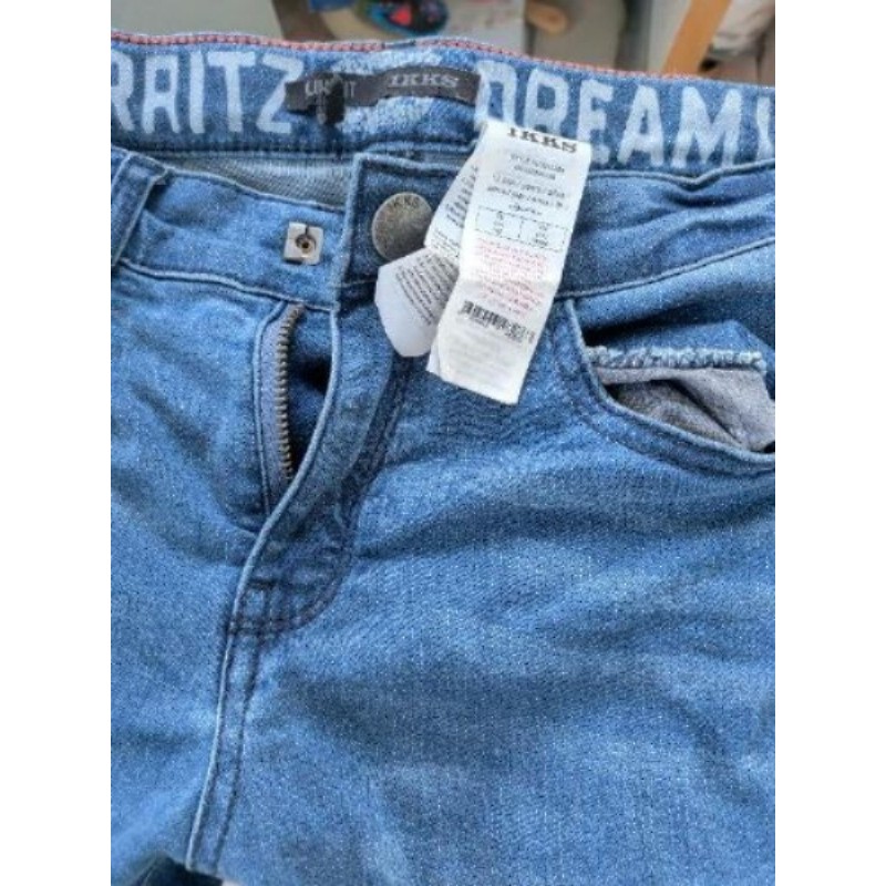 Jean IKKS slim 12 ans denim bleu porté 1 fois 