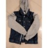 Veste en jean denim sweat gris à capuche 10/11 ans  