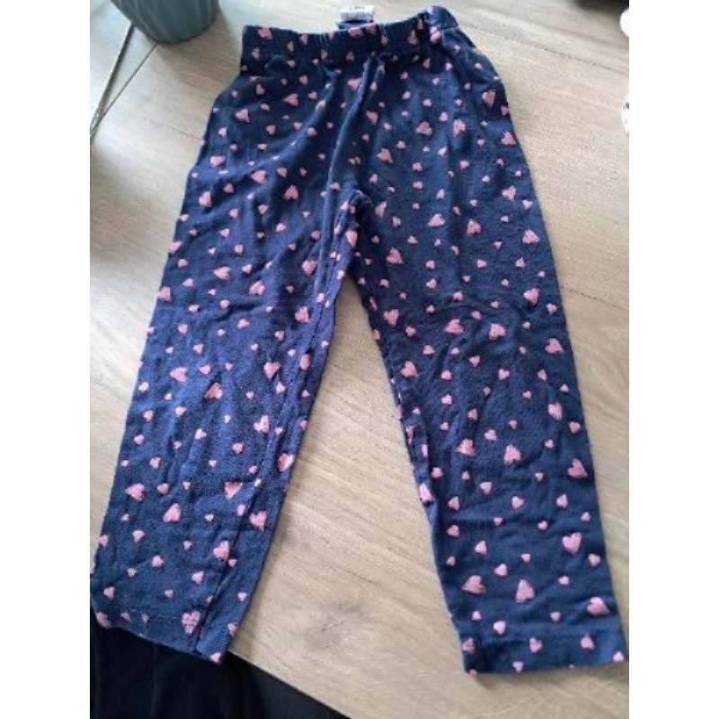 Leggings bleu a cœur rose 3 ans