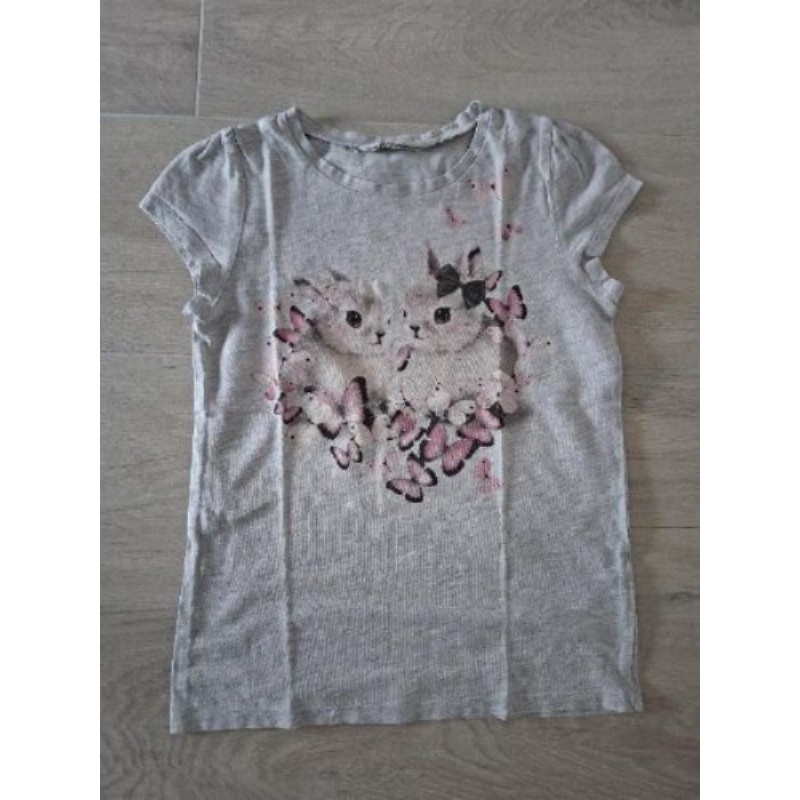 Tee-shirt gris avec lapins H&M 8/10ans