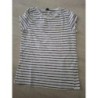 Tee-shirt rayé blanc et bleu kiabi 10ans 