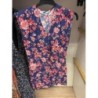 Combi short fleurs roses MONOPRIX taille 36 -C