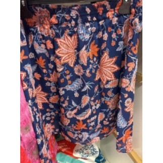 Jupe bleu fleurie orange...