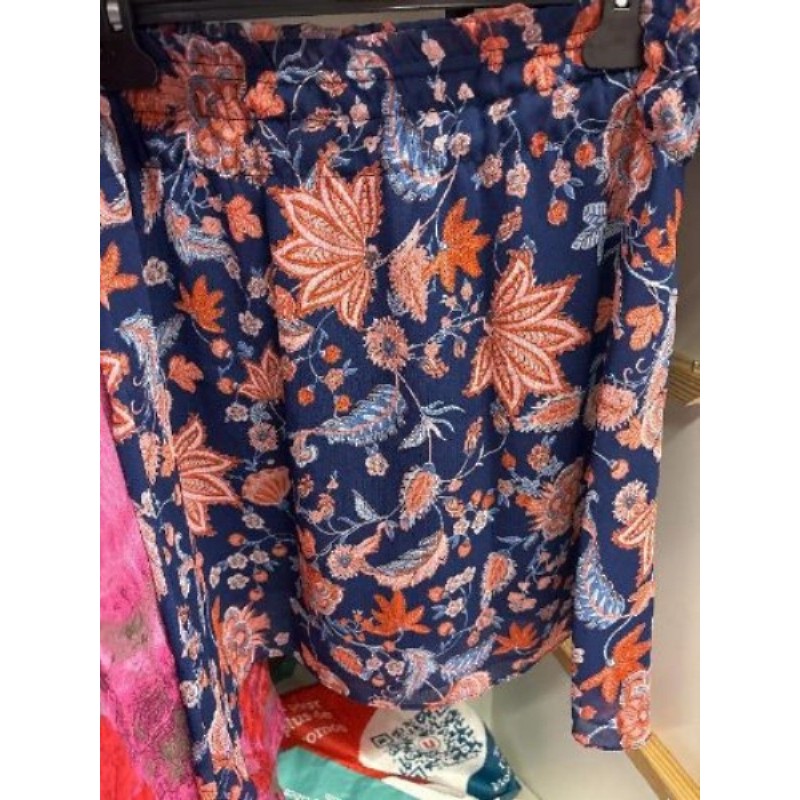 Jupe bleu fleurie orange NAF NAF taille L -C 