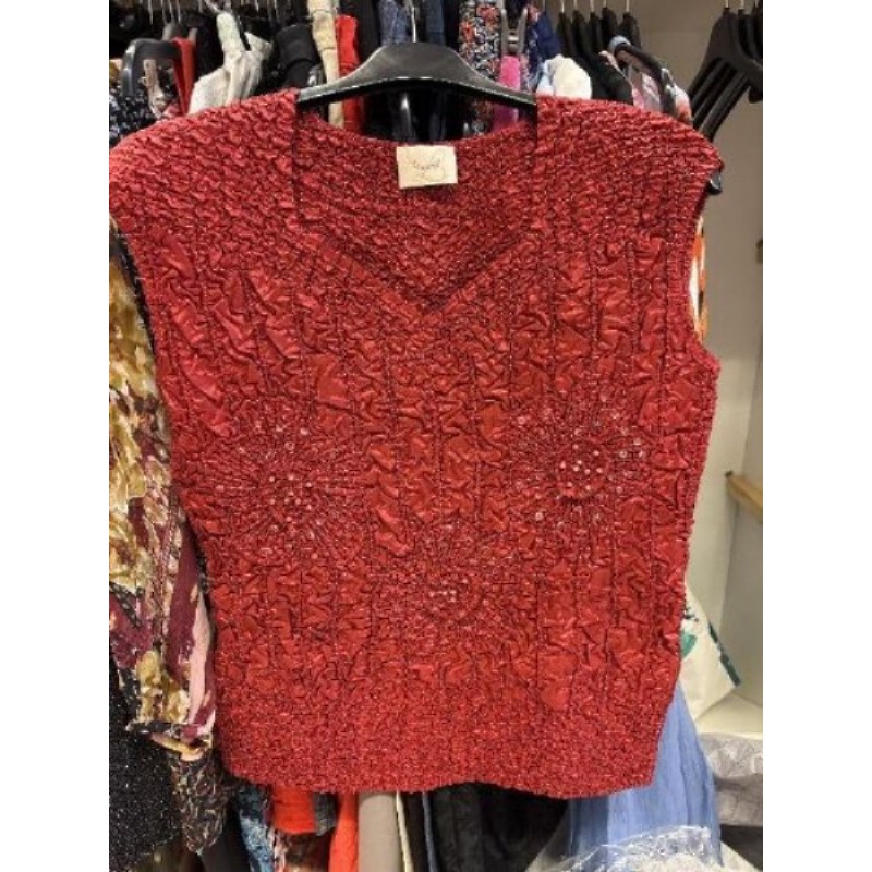 Haut rouge froissé LEWINGER taille 40 -C