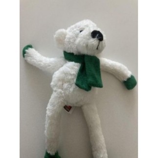 Peluche  ours blanc/vert...