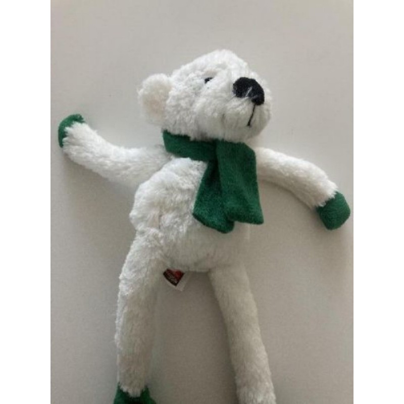 Peluche  ours blanc/vert Courtepaille 