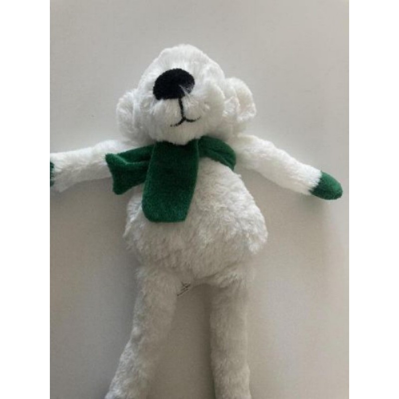 Peluche ours blanc/vert Courtepaille