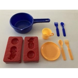Lot Dinette bleu/rouge/orange