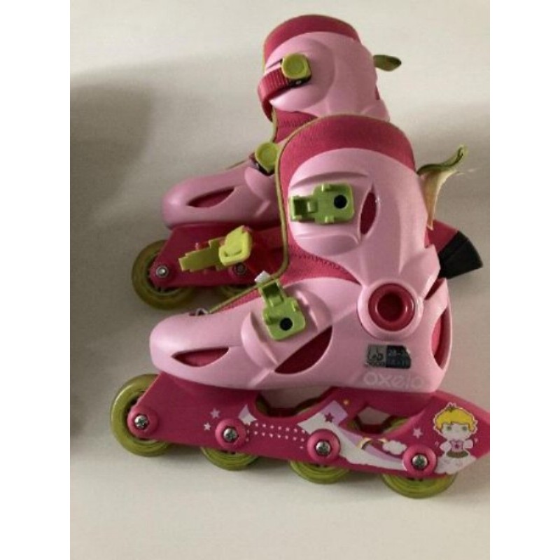 Rollers rose/vert anis Oxelo 28/30