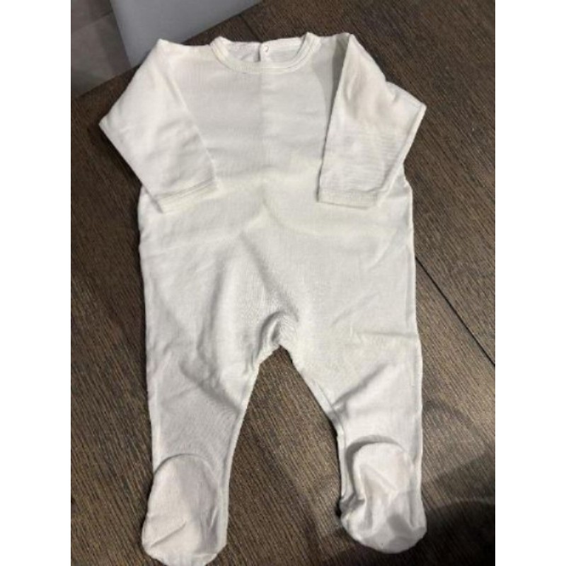 Pyjama grenouillère coton blanc Petit Bateau 6 mois garcon