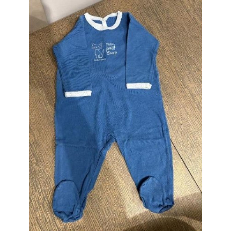 Pyjama coton bleu Petit Bateau 6 mois garcon