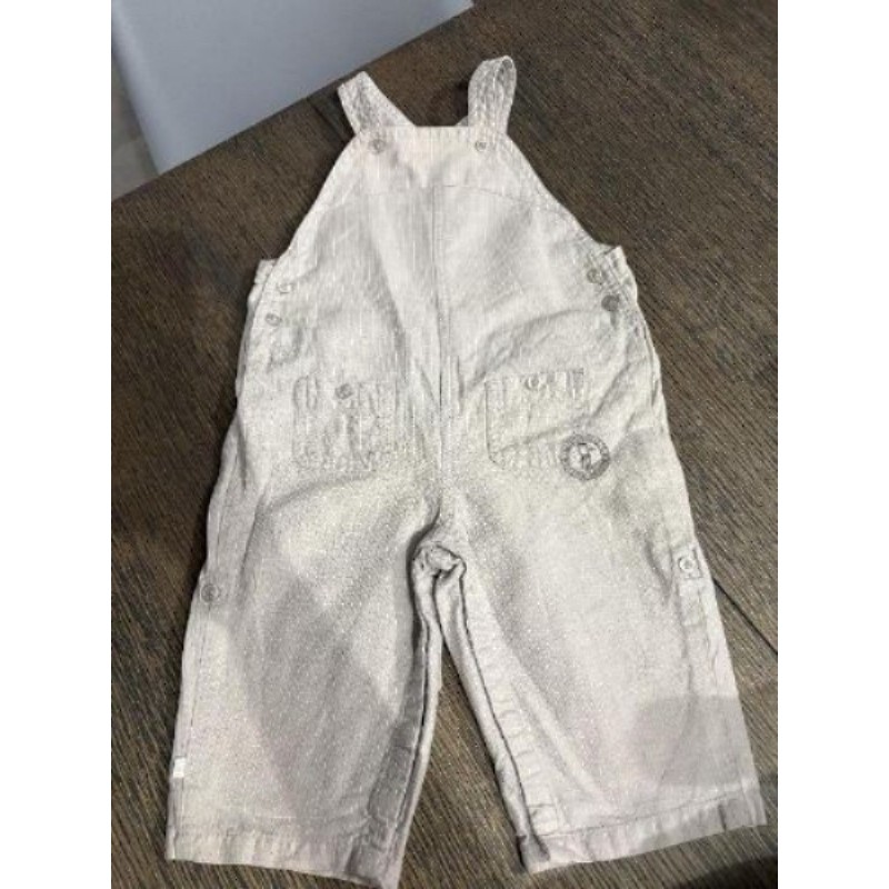Salopette longue été Obaibi beige 12 mois garcon