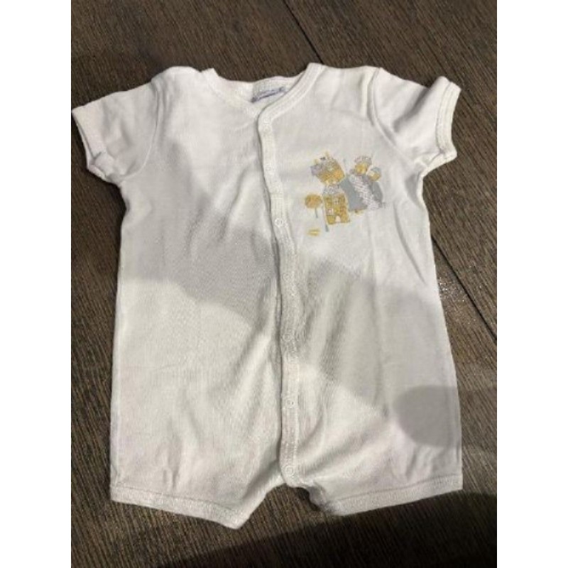 Combinaison courte blanche coton Petit Bateau 12 mois garcon