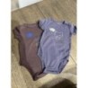 Lot de 2 bodies Boutchou bleu et marron 12 mois garçon 