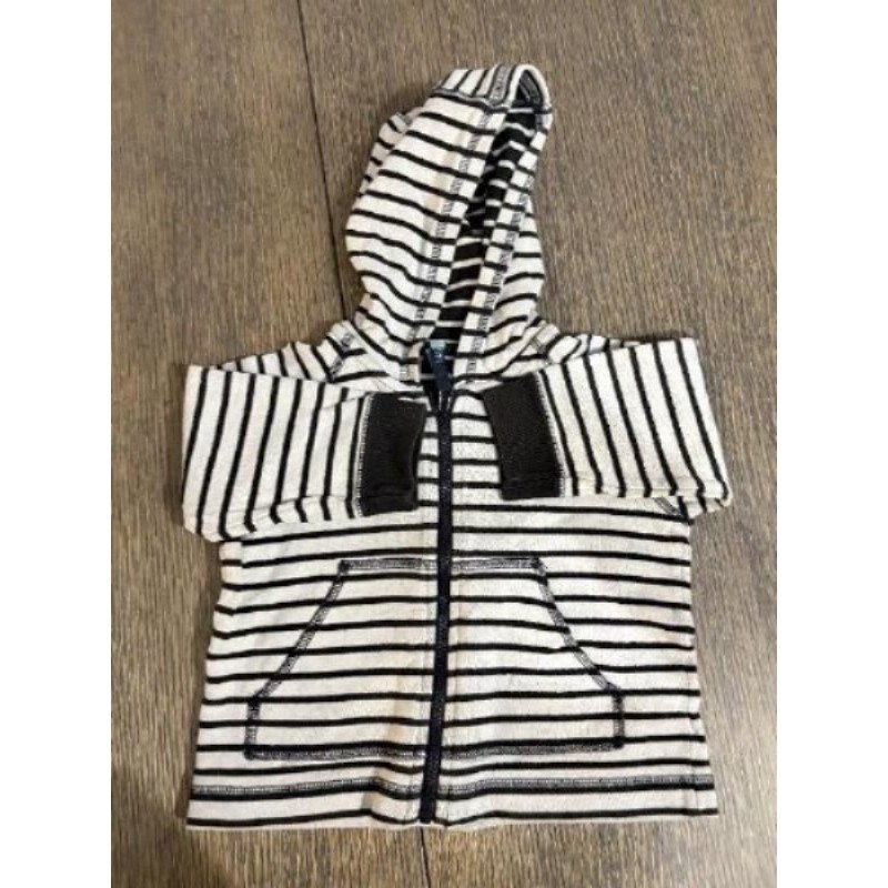 Gilet zippé Petit Bateau à rayures blanches et bleues 12 mois garçon 