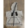 Gilet zippé Petit Bateau à rayures blanches et bleues 12 mois garçon 