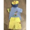 Ensemble garcon Catimini ( T-shirt bleu + short jaune + casquette assortie ) 12 mois