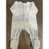 Pyjama Petit Bateau bleu clair et blanc en éponge 12 mois garçon 