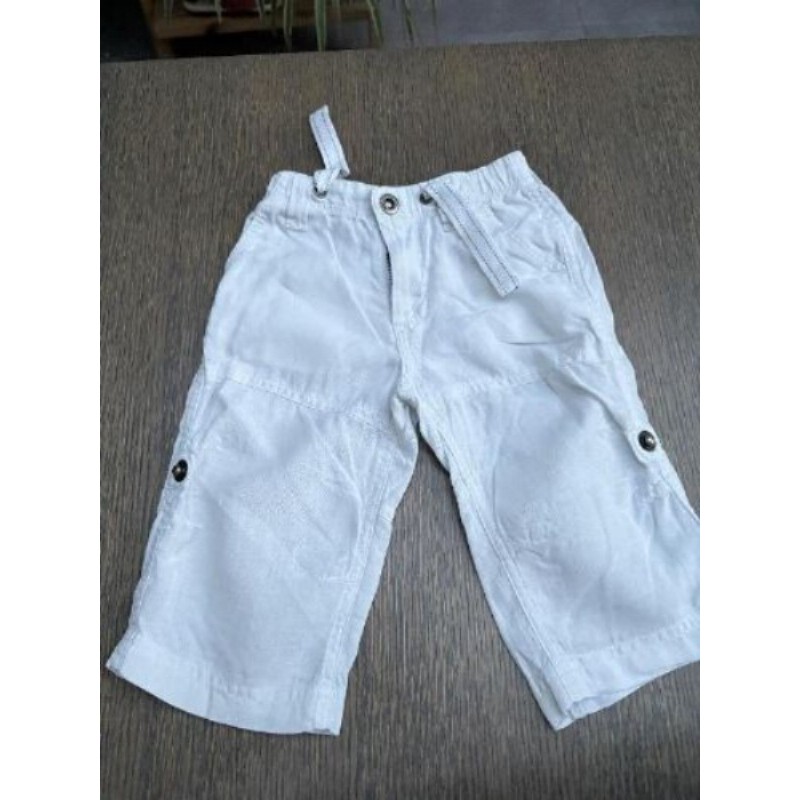 Pantalon blanc en lin Boutchou garçon 9 mois