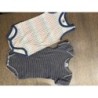 Lot de 2 bodies Petit Bateau (blanc etoile et bleu à rayures) 18 mois