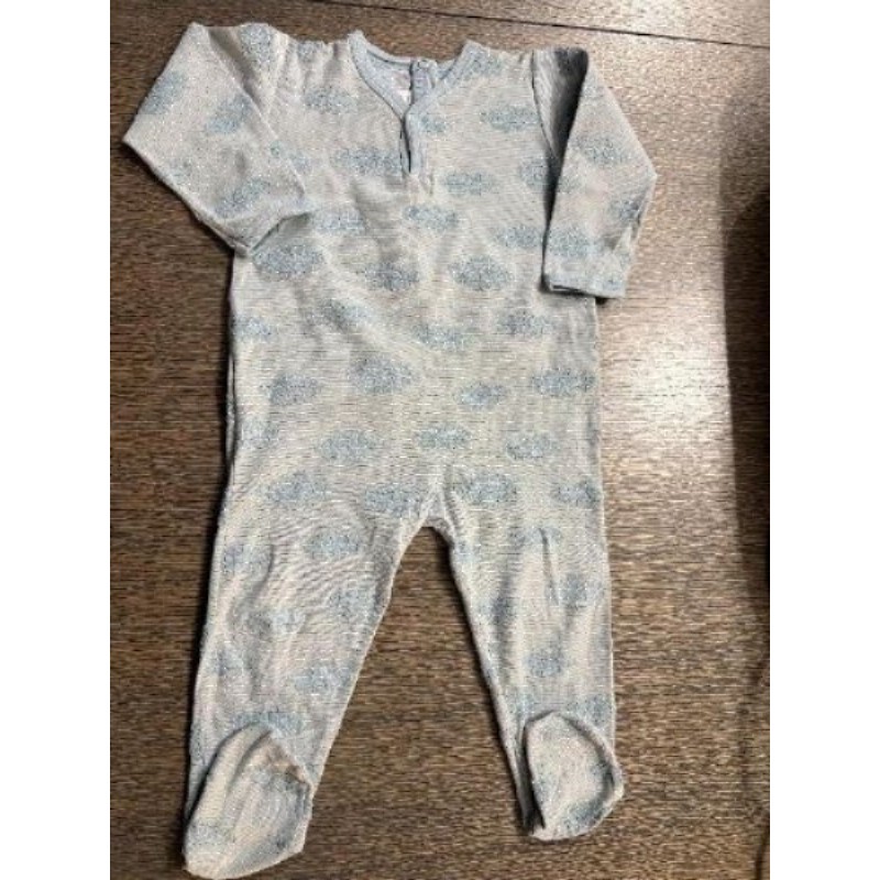 Pyjama grenouillère Petit Bateau bleu motif nuages en coton 24 mois garçon