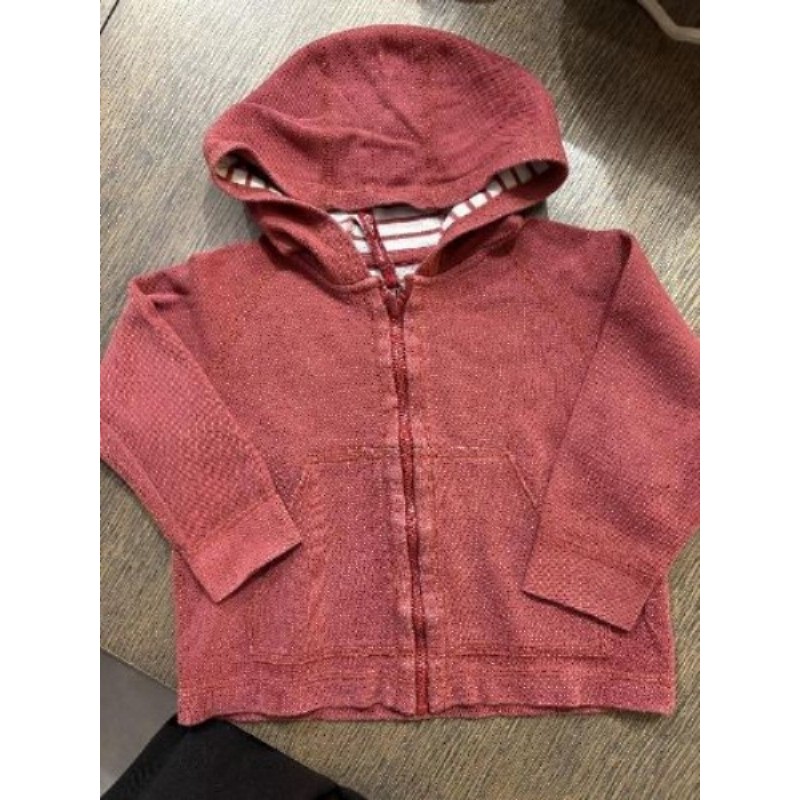 Gilet zippé Petit Bateau rouge framboise 24 mois