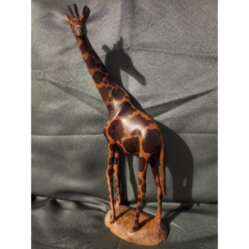 Statuette Giraphe en bois 32cm