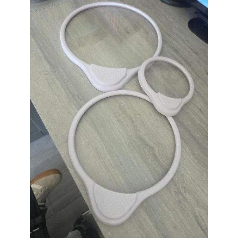 ?Lot de 3 couvercles plats transparents avec poignée silicone