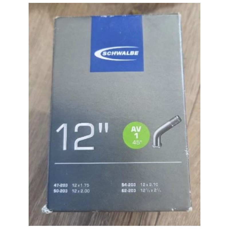 Chambre à air Schwalbe 12 pouces – AV1 (Valve coudée 45°