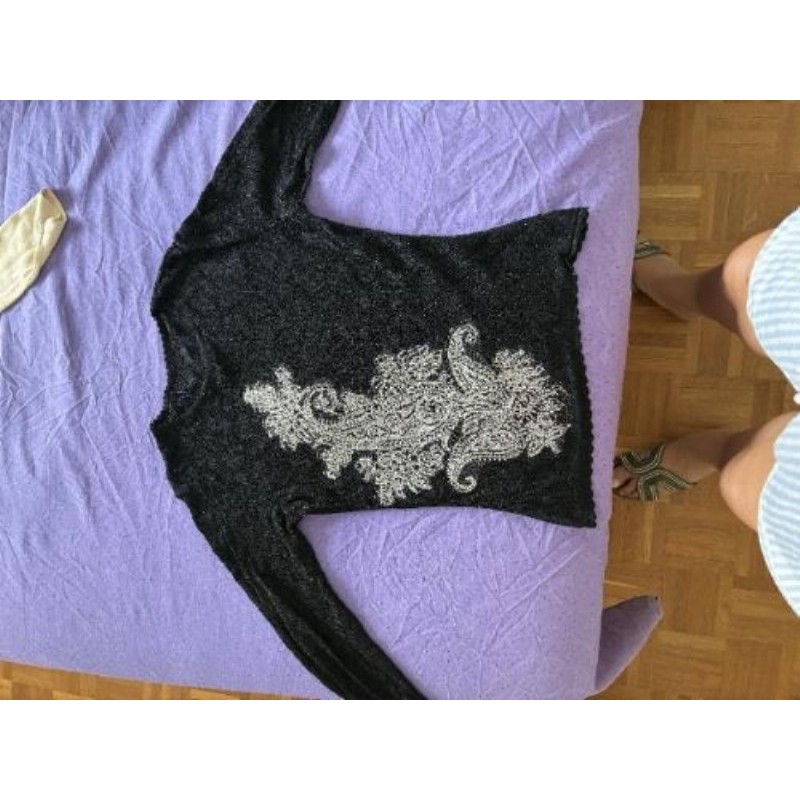 Top dentelle avec strass TXS Hervé Léger 