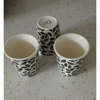 3 Tasses blanc/noir