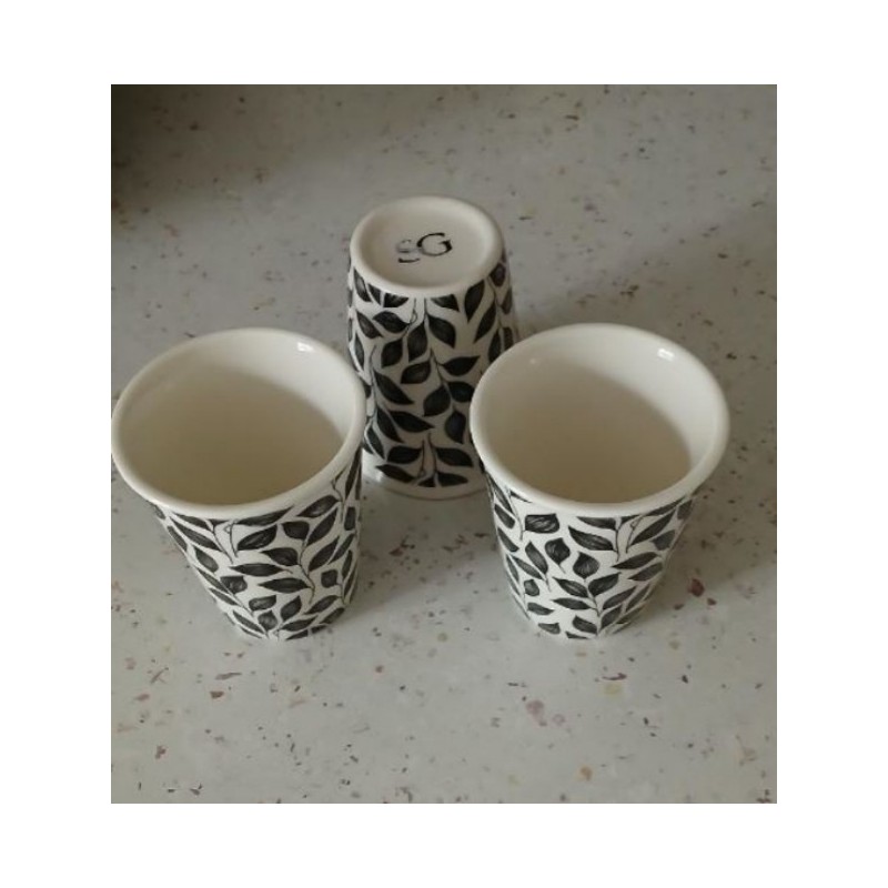 3 Tasses blanc/noir