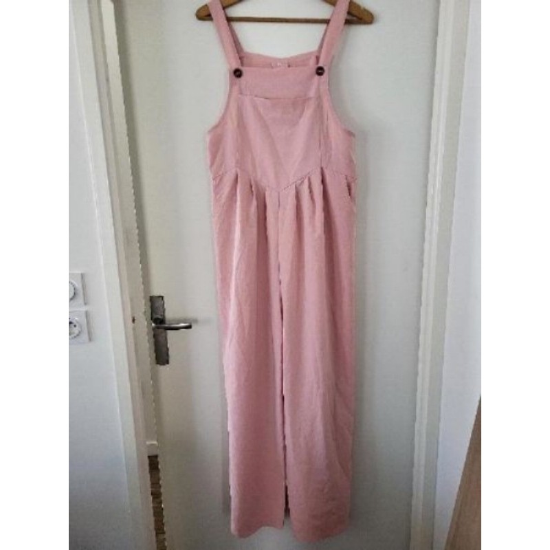 Salopette de grossesse rose taille L