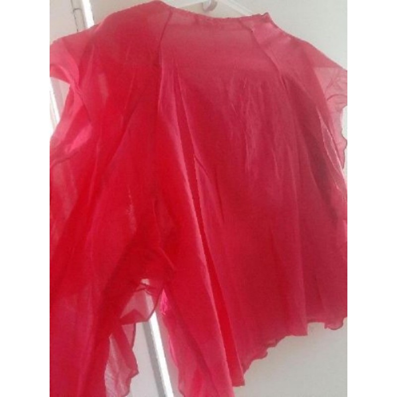 Taille S/M. Neuf. Blouse à volants Fuchsia