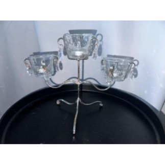 Bougeoir verre et pampillies