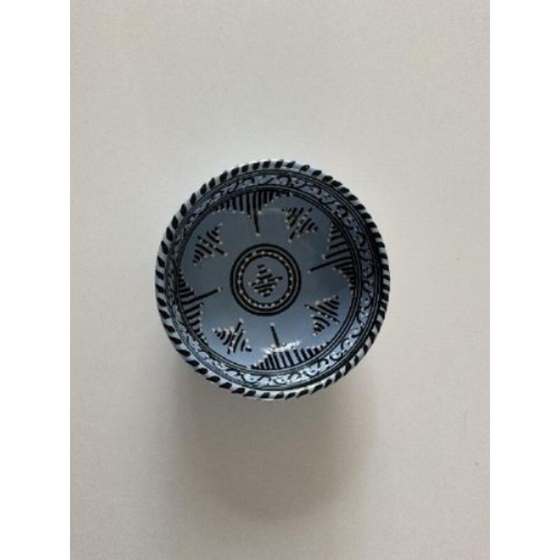 Petit plat apéritif marocain (bleu ciel/noir/blanc)