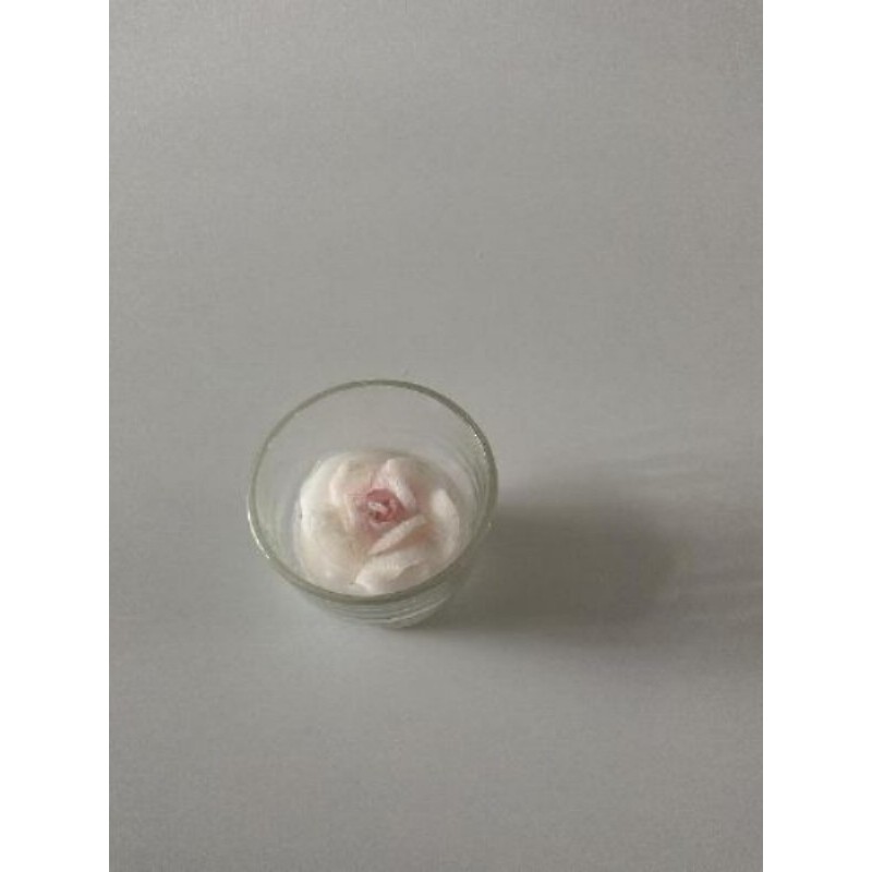 Mini bougie fleur rose