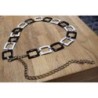 Ceinture métallique noire et blanche 