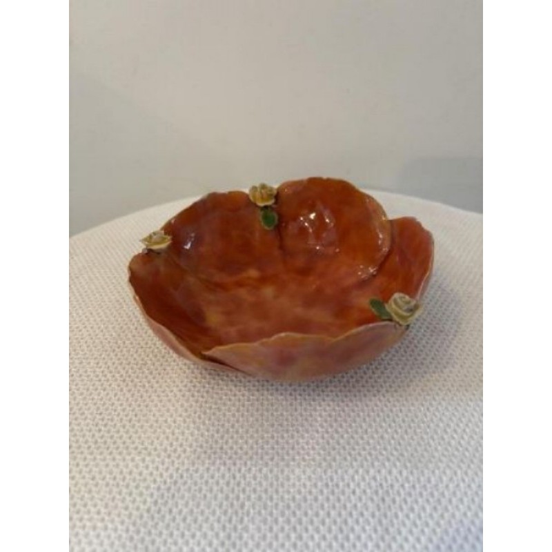 Coupelle vide-poche fleur orangée 